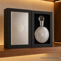 Flacon de parfum vide de luxe personnalisé, bouchon rond en métal argenté, flacon en verre rechargeable de style arabe, vente en gros, boîte cadeau noire