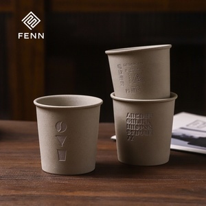 Tazza da Caffè in Ceramica Minimalista <span class=keywords><strong>Giapponese</strong></span> FENN con Logo Personalizzato al Laser, a Forma di Bicchiere di Carta, Non Smaltata, Senza Manico, in Argilla, Ideale come Regalo - Product Image 3