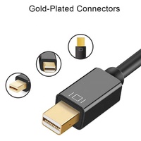 Adaptor Mini DP ke HDMI VGA 2 in 1, Konverter Video Mini Display Port Male ke HDMI VGA Female untuk Laptop PC Monitor Proyektor