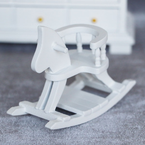 <span class=keywords><strong>Accessoires</strong></span> <span class=keywords><strong>miniatures</strong></span> <span class=keywords><strong>pour</strong></span> maison de poupée 1:12, cheval à bascule en blanc pur, petit cheval en bois <span class=keywords><strong>pour</strong></span> la décoration de la chambre d'enfant - Product Image 6