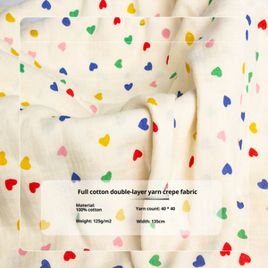 <strong>Wholesale</strong> 100% Cotton Crepe <strong>Double</strong>-Layer <strong>Gauze</strong> Small Floral Printed Fabric for Shirts Dresses Bedding Home Textiles Accessories - Product Image 2