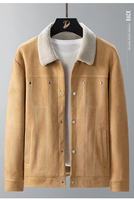 Blouson d'hiver ample noir en daim et sherpa pour homme, style décontracté, coupe bomber, haute qualité, coupe-vent, fabriqué en Chine, taille 4XL, collection 2025