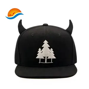 High Quality Free Design OX Horn Gorras Hats Logoflat Brim Snapback Caps Wholesale Custom Your Own Embroidery Customize Outdoor