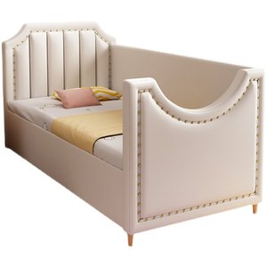 Letto singolo in legno massello JINS con bordo imbottito, grande, con sponda di protezione per bambini, <span class=keywords><strong>lettino</strong></span> per neonati e bambini piccoli, combinabile - Product Image 6
