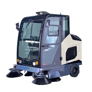 CLEANVAC Top quality street sweeper cleaning equipment enclosed cab electric floor sweeper with competitive price