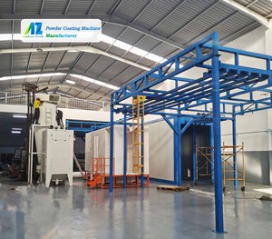 Ligne de peinture électrostatique manuelle pour la protection de l'environnement avec système de récupération cyclonique pour meubles métalliques - Product Image 2