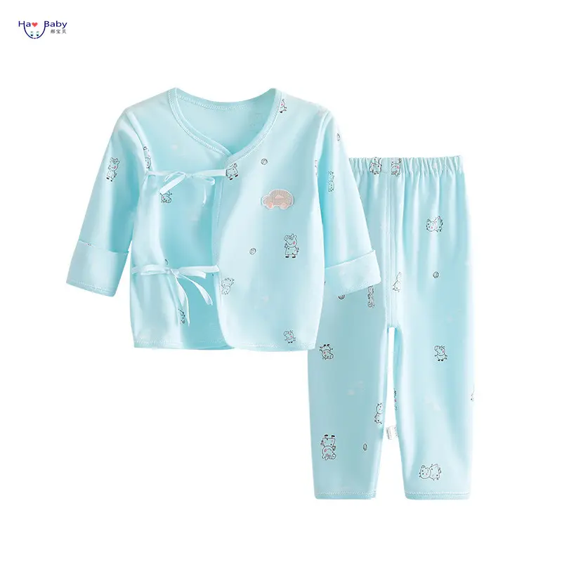 Hao Baby Baby Clothes Summer Infant Clothing LaceアップUnderwear Set Pure Cotton Care Newborn Baby Gift Set