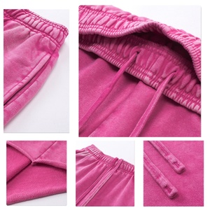 Shorts décontractés surdimensionnés avec logo brodé personnalisé, 100% coton, imprimé délavé à l'acide, shorts de sport unisexes pour hommes - Product Image 4