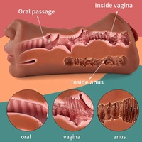 3-in-1 Vaginal-Anus-Masturbator Doppelkopf Sex Echter Tiefer Hals Männlicher Masturbator Sexspielzeug für Männer Erotische Produkte