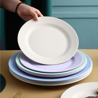 Assiettes à dîner en paille de blé en plastique jetables de conception minimaliste plat de poisson durable respectueux de l'environnement pour l'école