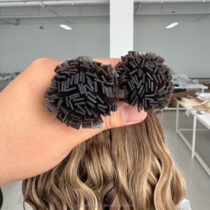 Extensiones de Cabello de Salón con Punta K Doble, Pre-adheridas con Queratina, Extensiones de Cabello con Punta Plana, 100% Cabello Humano Remy Ruso, Extensiones de Cabello con Punta K - Product Image 2
