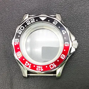 Wholesale custom low moq 20atm sapphire glass 316L stainless steel nh35 brush bezel watch part case men for sale