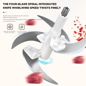 Picadora de Carne Dreepor, Procesador de Alimentos Eléctrico de <span class=keywords><strong>2</strong></span> Velocidades, Capacidad de 3L, 350W, Picadora de Verduras, Preparador de Alimentos para Bebés para Carne, Pescado y Verduras - Product Image 3