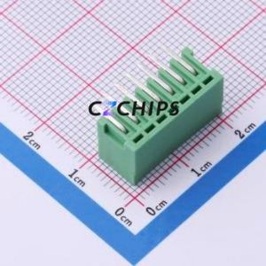 MX2EDGRC-2.54-07P-GN01-Cu-A Plug-in Terminal Block Bent Lead Through Hole,P=2.54mm Board-to-Board / Socket - Closed 1x7P 2.54mm - Product Image 2