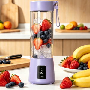 Licuadora Portátil Eléctrica de 400 ml con Carga USB, para Hacer Smoothies en Casa, Cocina, Viajes, Fitness y Bebidas Saludables - Product Image 1