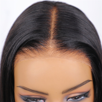Perruque frontale LSY en dentelle transparente pré-coupée, cheveux indiens Remy de qualité supérieure, grade 10A, sans colle, fermeture en dentelle haute densité 5x5