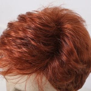 Perruques courtes en cuivre rouge pour hommes, livraison rapide d'usine, synthétiques, moelleuses, naturelles, résistantes à la chaleur, coupe pixie auburn - Product Image 4