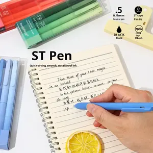 Baijin Morandi ปากกาเจลแบบยืดหดได้ปากกาสอบพลาสติกปลอก INS สไตล์สวยงามสูงย้อนยุคการไล่ระดับสีของนักเรียน0.5หมึกสีดำ - Product Image 2