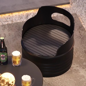 Conjunto <span class=keywords><strong>de</strong></span> Muebles Industriales Retro <span class=keywords><strong>de</strong></span> Barril <span class=keywords><strong>de</strong></span> Petróleo, Sillas y Mesa <span class=keywords><strong>de</strong></span> Metal Creativas para Bar y Cafetería al Aire Libre - Product Image 4