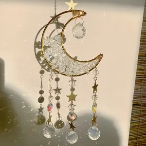 Wholesale High Quality Natural Crystal Sun Catcher Moon Sun Catchers Amethyst Suncatche For Decoration