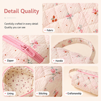 Nouvelle Pochette de Rangement en Polyester à Motifs Floraux pour Sèche-Cheveux, Fer à Boucler et Lisseur, Capacité Moyenne, Organisateur de Voyage, Résistante à l'Eau