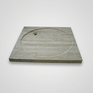 Receveur de douche carré en travertin OEM à installation facile, bac de douche premium fabriqué en Malaisie, modèle BST-016A-BETR - Product Image 1