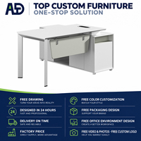 Meubles de bureau, ensemble de bureau moderne avec armoire latérale, design moderne pour l'espace de travail de l'entreprise