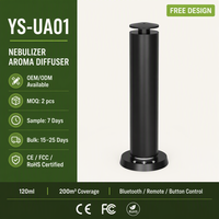 Diffuseur de parfum ultrasonique en métal 120 ml, compatible Bluetooth, à activation tactile, triple contrôle, USB-C, batterie, pour hôtel, spa, maison