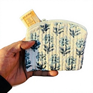 Monedero Acolchado Estilo Vintage con Diseño Floral, Cartera Pequeña con Cierre, Organizador para Tarjetas, Bolsa de Regalo con Flores Variadas - Product Image 1