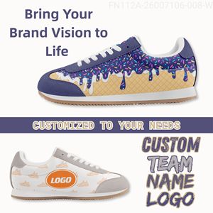 Baskets graphiques décontractées personnalisées pour hommes avec imprimé crème glacée, chaussures de marche décontractées pour hommes pour marques de détail |   FN112A-26007106-008 - Product Image 1