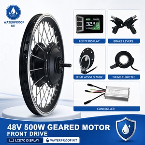 <span class=keywords><strong>Kit</strong></span> de conversion de vélo électrique avec moteur à moyeu avant à engrenages 48V 500W, écran LCD7C, étanche, pour <span class=keywords><strong>VTT</strong></span> 20, 24, <span class=keywords><strong>26</strong></span>, 27.5, 28, 29 <span class=keywords><strong>pouces</strong></span> - Product Image 1