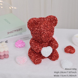 Orsetto Decorativo per San Valentino, Tanabata, Festa della Mamma, Articoli Decorativi per Feste, Orsetto in Plastica Adorabile - Product Image 6