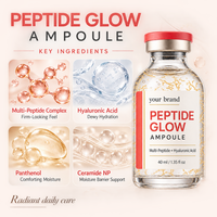 Sérum Ampoule Éclat Multi-Peptides Marque Blanche Acide Hyaluronique Panthénol Céramide Produits Coréens de Soin Réparateur pour la Peau