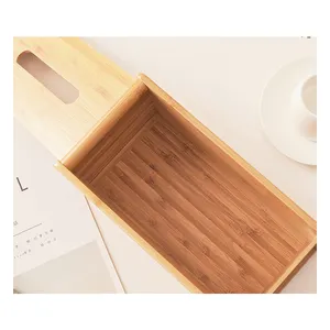 Kotak Bambu Buatan Tangan Mode Kotak Tisu Dispenser Kotak Tisu Kayu Pemegang Serbet