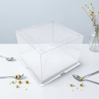 Boîtes à gâteaux carrées en plastique PET transparent, personnalisées en gros, minimalistes et écologiques
