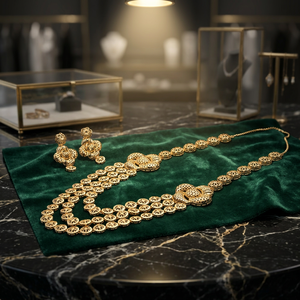 Wholesale 14K 18K 24K Gold Filled Brass Dubai Style Traditional Long Jewelry Set Fashion Necklaces Turkish Design Jewelry Set - Product Image 4