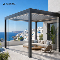 Pergola motorisée à toit à lames orientables en aluminium, sur mesure pour les entrepreneurs et les constructeurs, pergola de jardin et de terrasse, imperméable et offrant une protection contre la pluie