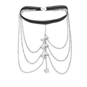 Chaîne de jambe chaude transfrontalière Europe États-Unis Chaîne de cheville pendentif papillon en <span class=keywords><strong>dentelle</strong></span> extensible sexy exagérée - Product Image 2