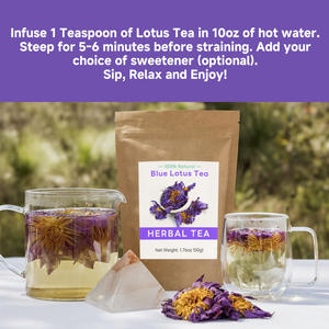 Оптовая продажа сушеных цветов синего лотоса Clqq: чистый натуральный органический цветочный чай высшего сорта для курения и настоев - Product Image 4