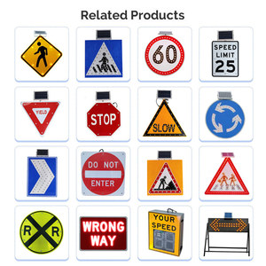 Señales de parada portátiles de tráfico internacional de mano con control remoto de luz <span class=keywords><strong>LED</strong></span> - Product Image 4