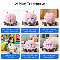 Peluche Poulpe Mignon AI Compagnon Émotionnel avec Dialogue ChatGPT via Application - Jouet Éducatif pour Adolescents et Adultes, Anti-Stress Pondéré, ODM