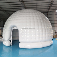 Tente dôme gonflable igloo géant blanc de 6 mètres avec entrée à 2 portes en matériau robuste de 0,6mm de LEDONG Inflatables