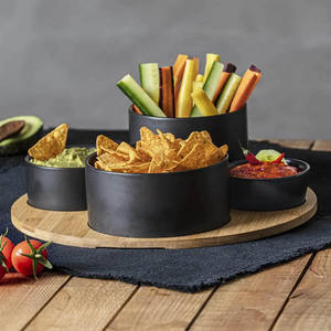 Antipasto in ceramica di bambù vassoio da portata in gres legno ciotole <span class=keywords><strong>per</strong></span> Snack Tapas Set <span class=keywords><strong>per</strong></span> <span class=keywords><strong>aperitivo</strong></span> Tapas in ceramica Set da servire Snack - Product Image 3