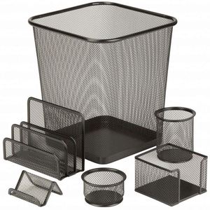 Fournitures de bureau et scolaires, ensemble de rangement de bureau en fil métallique, 6 pièces, ensemble de bureau en maille, ensemble de papeterie - Product Image 1