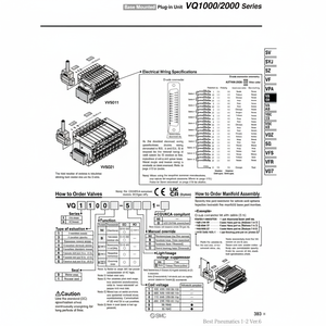 Válvula Solenoide Neumática SMC Válvula de Control de VQ1201N-51 - Product Image 1
