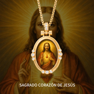 Collar con Colgante de Sagrado Corazón de Jesús al por Mayor, Collar Clásico de Fe, Herencia Sagrada, Mayoreo - Product Image 2