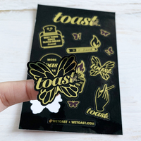 Feuille d'autocollants holographiques en vinyle transparent décoratif personnalisé A5 A6 impression personnalisée feuille d'autocollants découpés par baiser