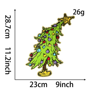 In Stock ricami di grandi dimensioni ciniglia natale toppe di ferro su luccicanti con lustrini per cappello Applique toppe holly Molly - Product Image 2