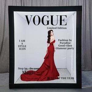 2025 Nhà Máy Miễn Phí Tùy Chỉnh Logo Vogue Tạp Chí <span class=keywords><strong>Backdrop</strong></span> Với Phần Mềm Cho Phần Neon Photo Booth Hộp - Product Image 2