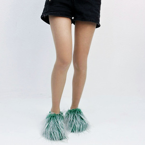 รองเท้าแตะขนฟูสีพื้น ลดราคาสุดฮอต สไตล์เก๋ ใส่สบาย เหมาะสำหรับเดินทาง ไซส์ใหญ่ แฟชั่นสำหรับผู้หญิง รองเท้าแตะปิดนิ้วเท้า - Product Image 4